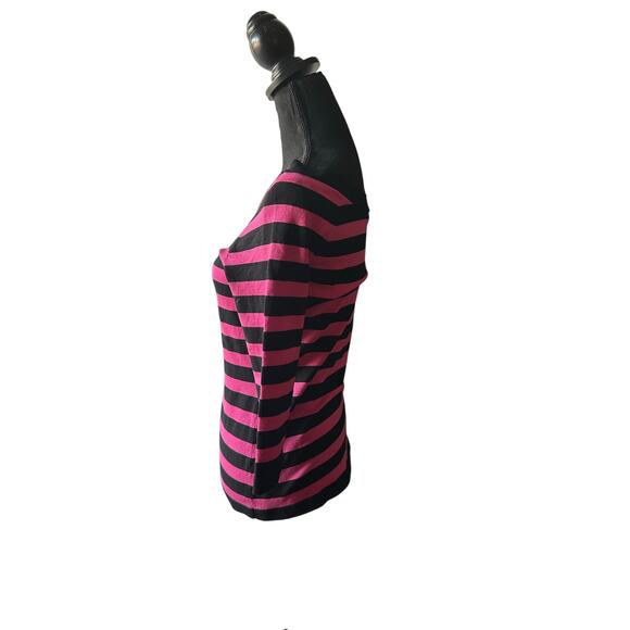 INC International Concepts Black & Pink Striped Tie Detail Blouse – Women’s - Picture 3 of 5